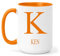 grabmybits Ken Personalized Initial Mug - Custom Name Ceramic Cup for Tea or Coffee Gift - Orange