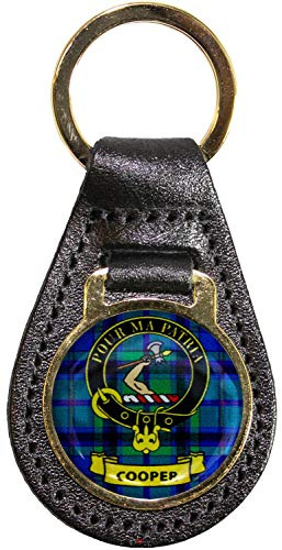 I LUV LTD Leather Key Fob Scottish Clan Crest Cooper Scottish Made