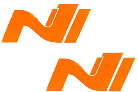 2er Set Folie Schutzfolie für Dekor Logo Vorne und Hinten Emblem Aufkleber Front Heck Selbstklebend Passgenau Auto K054 (Neon Orange)