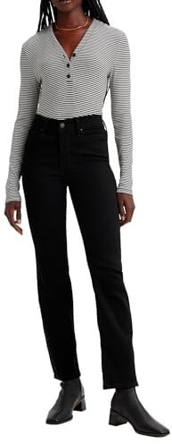 Levi's 314 Shaping Straight, Jeans Donna, Black and Black, 31W / 32L