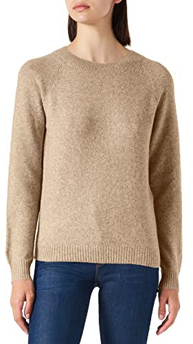 VERO MODA Damen VMDOFFY LS O-Neck Blouse GA NOOS 10201022, Sepia Tint/Melange, S