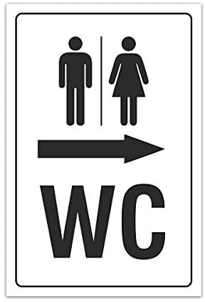 Aluverbund Schild 30x20cm Wetterfest Kratzfest Rostfrei UV beständig - WC Damen und Herren rechts