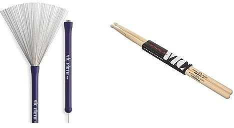 Vic FIrth - Heritage Brushe - Retractable - Steel Wire - Purple Handle & Vic FIrth - American Classic® Extreme Drumsticks X5A - American Hickory - Wood Tip