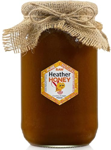 Natural Food - Roher Honig - Direkt vom Imker - Roh Natürlich - Ungefiltert - Nicht Geschleudert oder Erhitzt - Geschenkidee - 22 KG - 20 x 1,1 kg - Heidehonig