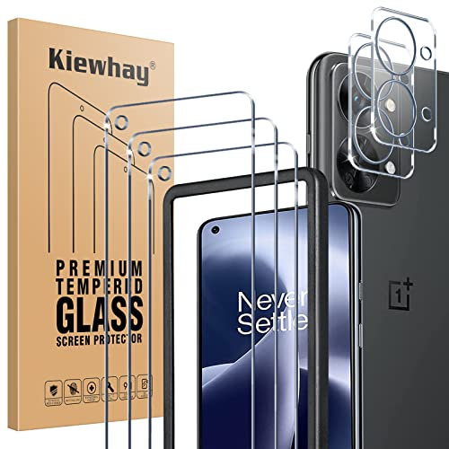 Kiewhay Schutzfolie Kompatibel mit OnePlus Nord 2T 5G Displayschutzfolie 6,43'', 3x Schutzfolie + 2x Kamera Schutzfolie, [Nicht für OnePlus Nord 2 5G] [9H Härte] 99,99% HD Glasfolie - 5 Stück