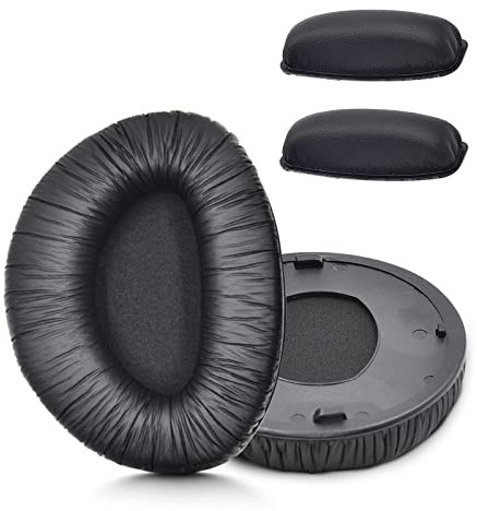 XBERSTAR Replacement Ear Pads for Sennheiser RS160 Earpads for Sennheiser RS170 Ear Cushion for Sennheiser RS180 Headphone Earpads (Leather earpad +Headband)