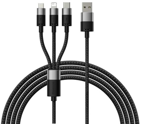 Baseus StarSpeed 1-for-3 Schnelllade-Datenkabel USB auf M+L+C 3,5 A 1,2 m schwarz
