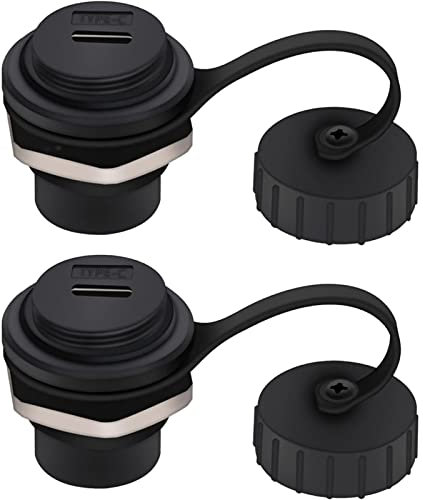 PENGLIN 2PCS USB 3.1 Typ C Verlängerungskupplung, Buchse zu Buchse USB-C Feed Thru Konverter Adapter Panel Mount DIY Buchse mit Staubschutzhaube