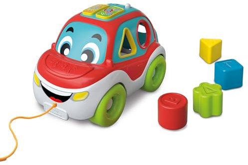 Baby Clementoni - Lory, Auto Forme e Colori, Gioco Prima Infanzia Bambini 9+ Mesi, Macchinina da Trainare, Centro attività Bilingue per Imparare Forme, Colori e Lettere in Italiano e Inglese, 17774