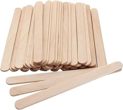 Lot de 200 bâtons applicateurs de cire jetables en bois pour le corps, le spa, l'épilation des sourcils, spatule, sucettes glacées en bois, bâtons de glace, 10,2 cm, 200 pièces.