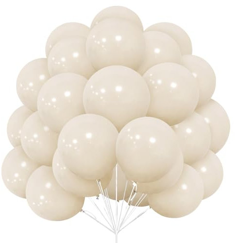 30 Pezzi Palloncini Bianchi Sabbia in lattice 12 pollici per Panna Crema Retrò Ragazze Ragazzi Festa di Compleanno Baby Shower Matrimonio Anniversario Celebrazione Battesimi Fidanzamento Decorazioni
