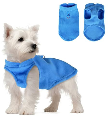 FEimaX Hundepullover Hundejacke Winter Warme Hundemantel für Kleine Mittlere Hunde Fleece Hundeweste Welpen Weiche Wintermantel mit Leinenring