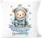 SpecialMe® Kissen-Bezug Weihnachten Tier-Motive personalisiert mit Namen Namenskissen Geschenk für Jungen und Mädchen Baby Bär weiß Standard