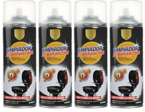 H HANSEL HOME Spray de Limpieza Profesional para Parrilla, Horno y Barbacoa - Potente Eliminador de Grasa y Suciedad - 400ml, 4 Unidades