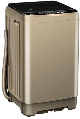 Kazigak Lavatrice portatile, 6 kg, automatica con 10 programmi, display a LED, rondella compatta ad alta efficienza per appartamento, casa, dormitori, camper, oro