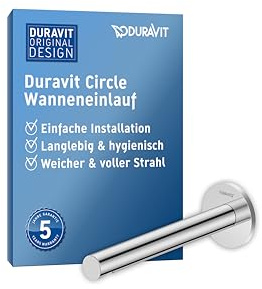Duravit Circle Wanneneinlauf, Badewanneneinlauf mit runder Wandabdeckung, Zulauf Badewanne, Chrom