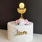 Adornos cáliz para primera comunión y cruz grabada, Nombre personalizados cortado con láser, Decoración para tartas de comunión, Adornos caliz para primera comunión, Topper para tarta (Design 3)