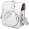 Plyisty for Instax Mini 40 Camera Case, Removable Top Cover Retro Protective Case with Shoulder Strap, Instant Camera PU Leather Bag Cover (Silver)
