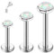 ESHIONER G23 Titan Tragus Piercing Schmuck Ohr Helix Labret Lippe Lippenpiercing Bar Stecker Knorpel Ohrringe Ohrpiercing Opal Hypoallergen Silber Internally Threaded Flat Back Studs 16g 6mm 8mm 10mm
