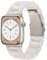 VISOOM Kompatibel mit Apple Watch Armband Serie 9 41mm/40mm/38mm, verstellbares Harz iwatch Armband mit Starlight Edelstahl Schnalle für Apple Watch Serie 8/7/6 SE/5/4 3/2/1 (Aurora White)