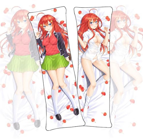 GUANBBD-Anime-Körperkissen Die Quintessenz-Fünflinge Nakano Itsuki Dakimakura Körperkissen Anime Doppelseitig bedruckter Kissenbezug Kissenbezug Kissenbezug Kissen-Nakano Itsuki,40x120cm-Peach Skin
