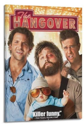 VZRSQZK Filmposter The Hangover, dekoratives Gemälde, Leinwand, Wandposter und Kunstdruck, moderne Familienschlafzimmer-Dekoration, Poster, 50 x 75 cm