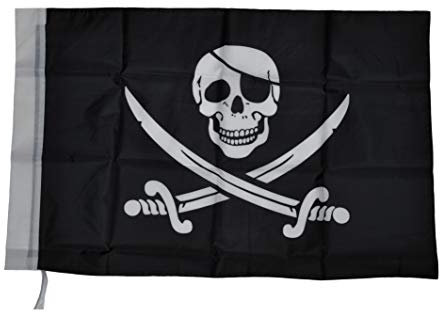 Bandera Piratas Caribe Bucaneros Pirata Flag Calavera Espadas Cruzadas 70 x 50 cm