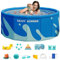 Piscina pieghevole, piscina pieghevole per uso domestico - Piscina familiare pieghevole portatile con guscio rigido,Piscina rotonda per esterni, interni, cortile, giardino, balcone, spiaggia