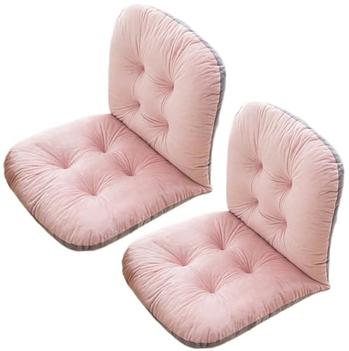 AOPEZIA Stuhlkissen mit Rückenteil Sitz und Rückenkissen mit Bänder Polsterauflage, Gartenstuhlauflage Niedriglehner Auflage Polsterauflage Gartenstuhl(Pink,2 Pieces)