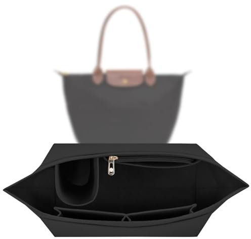 Sunshine smile Organizer für Tasche Longchamp Faltbar M – mehrere Taschen aus Filz für Handtasche