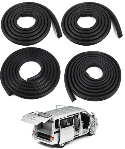 INLY 4 pièces kit d'étanchéité joint de porte + joint de hayon + joint de porte coulissante joint caoutchouc compatible avec Transporter T4 7D0837911 7D0837912 7D0843791C (1990-2003)
