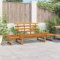 Myheimly Akazienholz Massiv Gartenbank 2-in-1 Sonnenliege Gartenliege Holzbank Sitzbank Tagesbett Gartenbett Liege Relaxliege Bank 190cm Braun