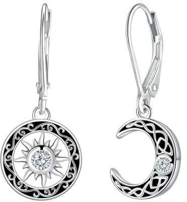 Micory Mond Stern Ohrringe 925 Sterling Silber Ohrstecke für Schmuck Geschenke Damen Mama Freundin