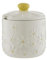 Price & Kensington Daisy Sugar Bowl | Ceramic Sugar Bowl with Embossed Daisy 3D Lid | Hand-Painted Yellow Handle | Cream Glaze | Kitchen Storage Bowl