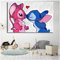 Stitch and Angel Motivierende Wandkunst, Leinwand, nordische Poster, Drucke, Malerei, Wandbilder für Büro, Schlafzimmer, Heimdekoration, Kunstwerk, 60 x 90 cm, ohne Rahmen