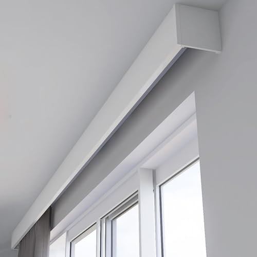 Verdeckte Gardinenschiene mit Querbehang für Decken- oder Wandmontage, 160 cm, Deckenmontage