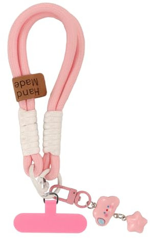 Votvloay Cordino per Cellulare Telefono Universale,Rimovibile Cordino da Collo Nylon Catena Collana Tracolla con Toppa di Fissaggio Compatibile con Smartphone dei Casi - Rosa 2