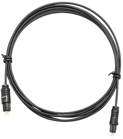 Jvjggag Audio Cable, Digital Optical Cable, Fiber Optic Line, Metal Connectors, High-Fidelity Transmission, for TV Soundbar Home Theater, 59.06x0.39x0.39 Inches Black 1 Piece