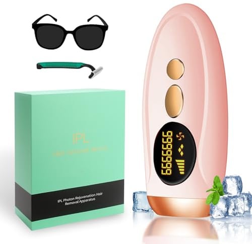 Épilateur Lumière Pulsée,IPL Laser Epilation Definitive, 5 Niveaux D'éNergie RéGlables, 990 000 Utilisations, Convient Aux Femmes Et Aux Hommes, Au Visage, à La Ligne De Bikini, Etc