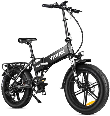Zylvro Bicicleta eléctrica Plegable para Adultos, Bicicleta eléctrica con batería extraíble de 48 V 13 Ah, neumáticos Gruesos de 20“ × 4,0”, 7 velocidades, autonomía de 40-110 km