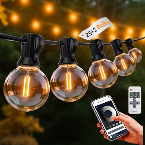 Brilvibera G40 Led Lichterkette außen strom 23.5M，Fernbedienung & App