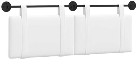 vidaXL Hängendes Kopfteil Weiß Stoff, Schlafzimmer Deko, moderner rechteckiger Wand-Headboard, kompakt, stilvolle Bettwäsche für Luxus-Schlafbereich