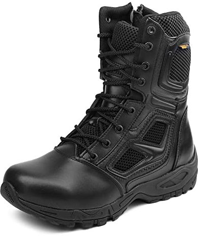 IODSON Bottes légères de tactiques militaires Randonnée，Rangers homme&femme de travail moto trekking 8, Bottines cuir Avec fermeture éclair YKK