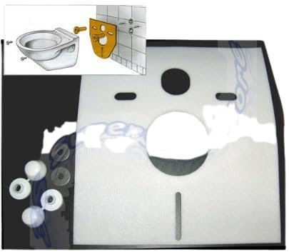 Wisa Schallschutzset Für Toilette - WC - Bidet, Professionelles Isolationsset Zur Geräuschdämmung Zwischen WC Oder Bidet Und Fliesen Im Badezimmer