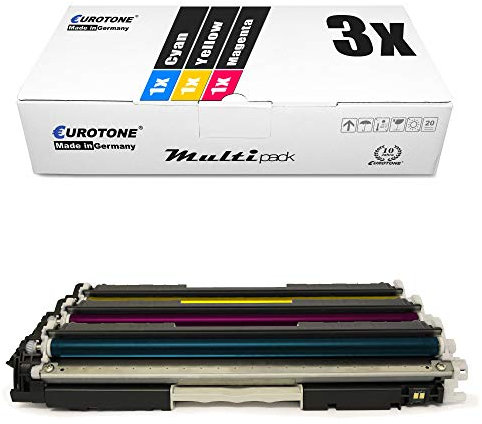 3X Eurotone kompatibler Toner für HP Laserjet Pro 100 Color MFP M175a MFP M175r MFP M175nw MFP M175 wie CE311A-13A CE311A-CE313A 126A Color