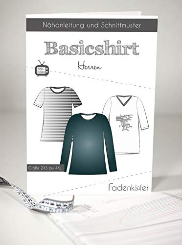 Schnittmuster und Nähanleitung - Herren Shirt - Basicshirt 2XS bis 4XL