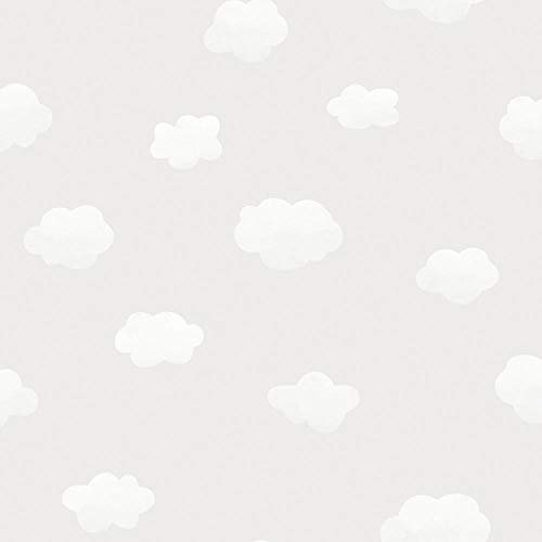 Cloudy Sky Children's Wallpaper Clouds Grey White Nursery Kids YöL
