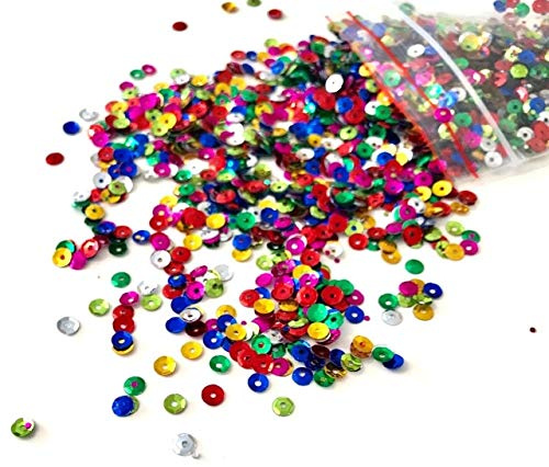 Angel Malone 15g 4mm in Diameter Premium Quality Cup Sequins DIY Arts Crafts Making - UK Seller (Rainbow Mix 4mm)