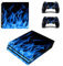 Autocollant pour console PS4 Pro Bleu fumé fumé – Compatible avec console PlayStation 4 Pro et 2 manettes