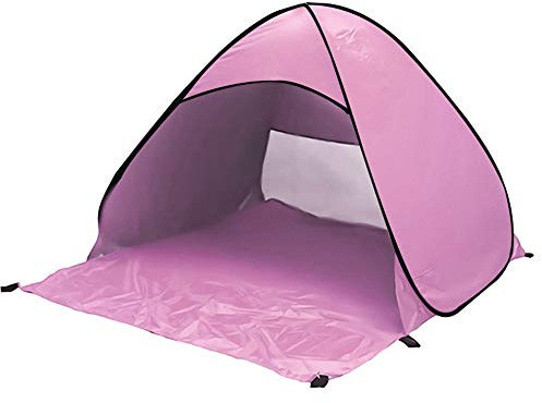 Pop-Up Strandmuschel UV Sonnenschutz für 1-2 Personen Strandzelt Extra Leicht Wurfzelt (Pink)